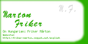 marton friker business card