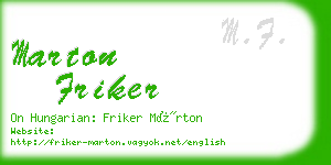 marton friker business card